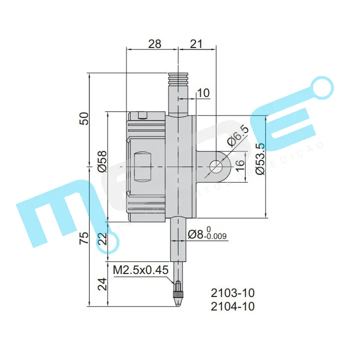 Relógio Comparador Digital 12,7mm (0,001) - Insize - 2103-10 - Imagem 4