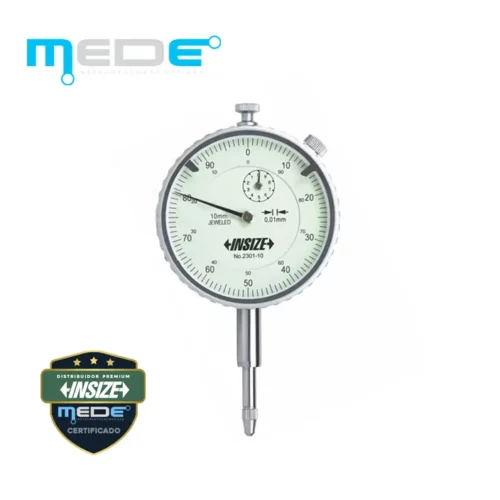 Relógio Comparador Analógico 10mm (0,01) modelo econômico - Insize - 2301-10