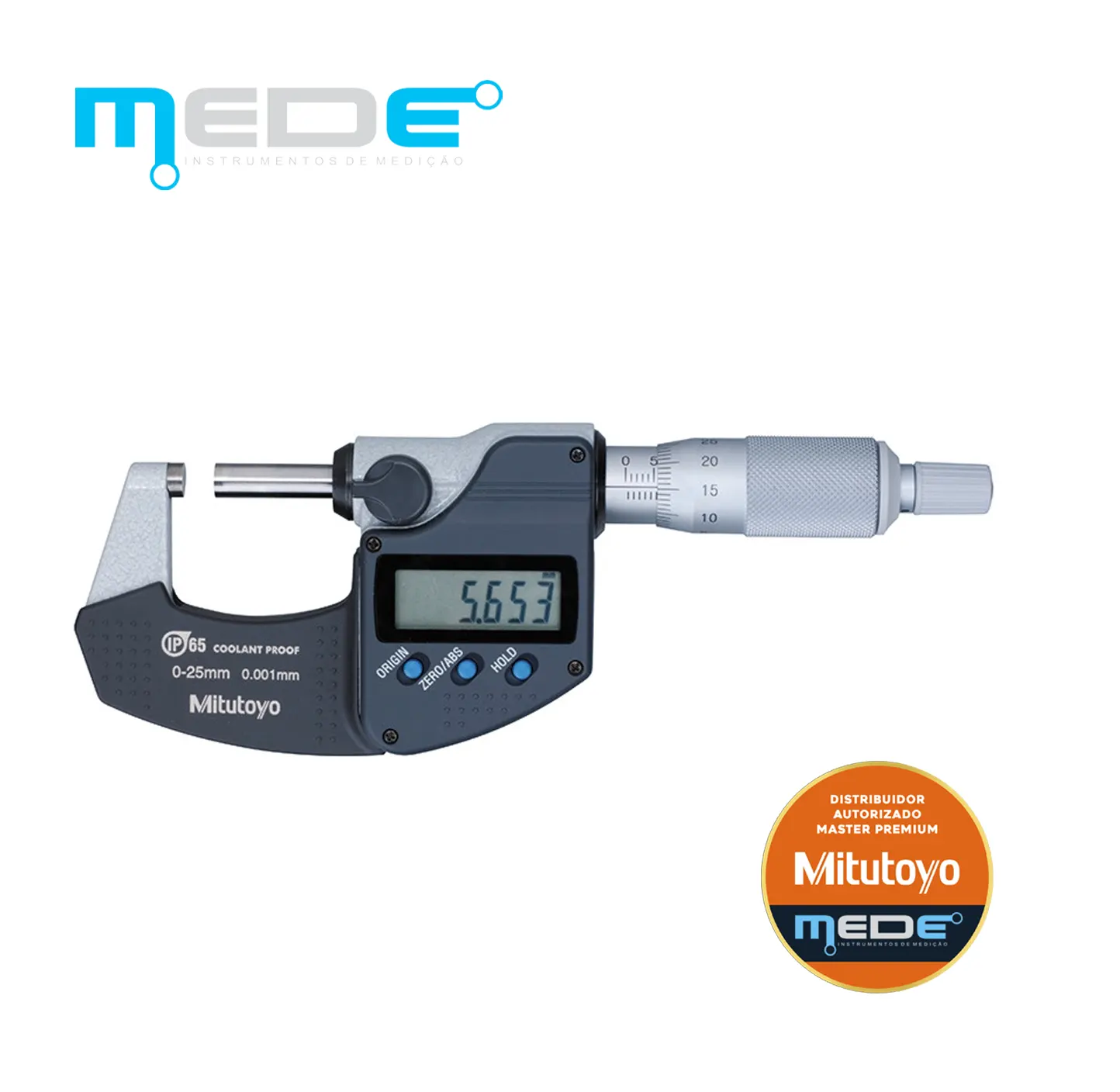 Micrômetro Externo Digital 0-25mm (0,001) com IP65 - Mitutoyo - 293-240-30