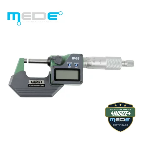 Micrômetro Externo Digital 0-25mm (0,001) com IP65 - Insize - 3108-25A