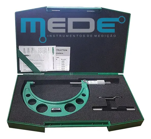 Micrômetro Externo Analógico 100-125mm (0,01) - Insize - 3203-125A - Imagem 3