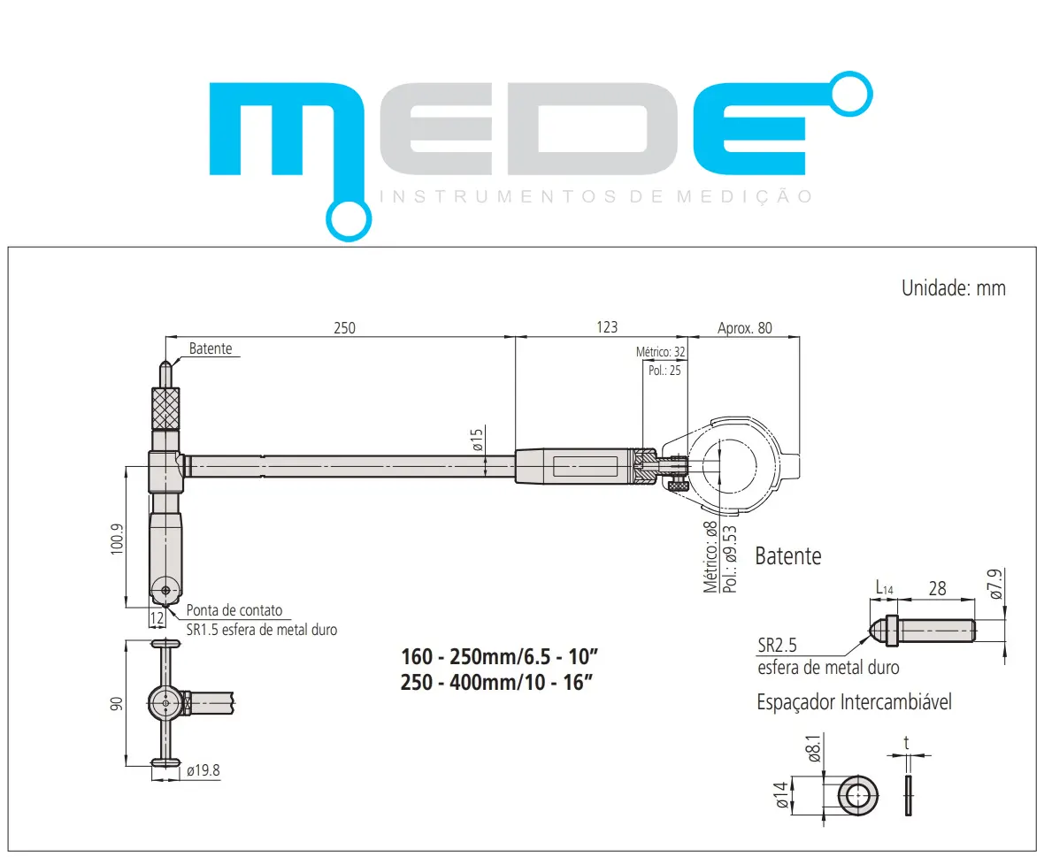 Comparador de Diâmetro Interno 250-400mm (0,001) - Mitutoyo - 511-726-20 - Imagem 5